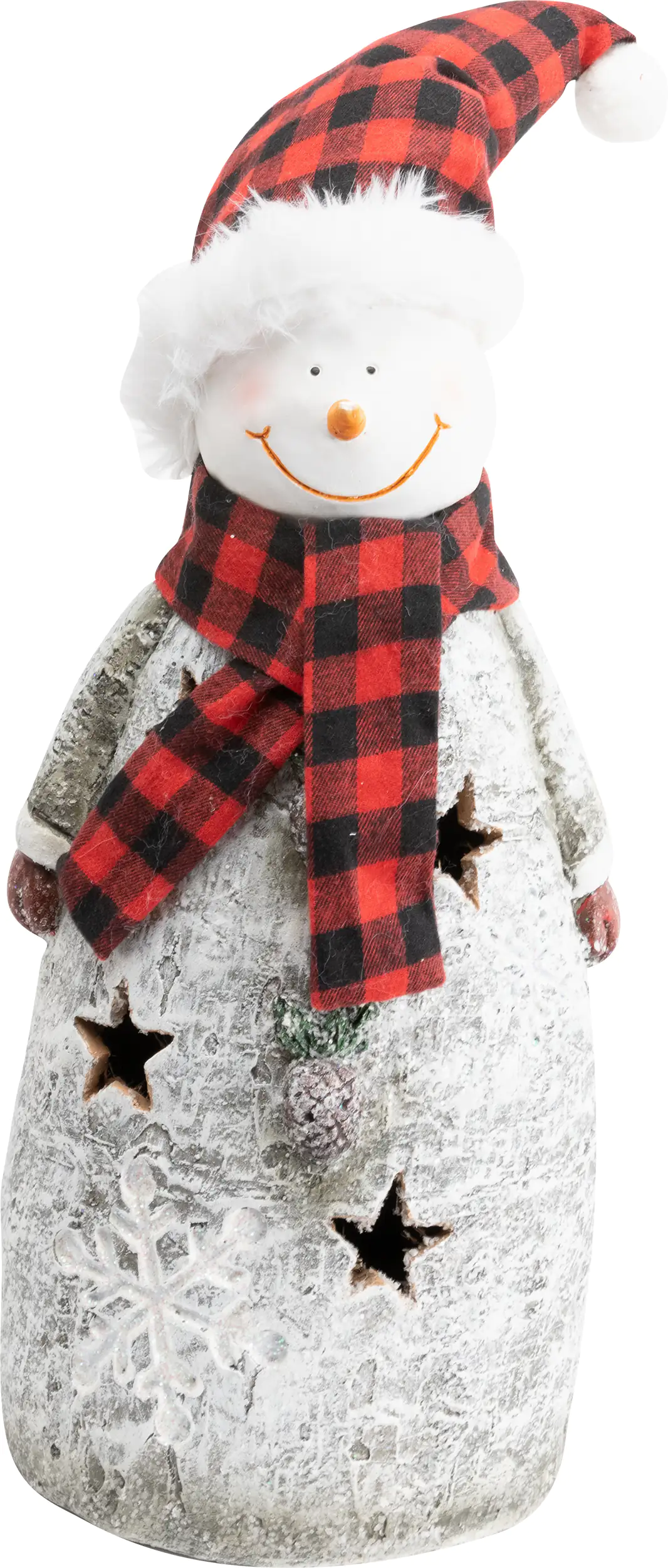 TrendLine Dekofigur Schneemann 43 x 20 cm weiß-rot
