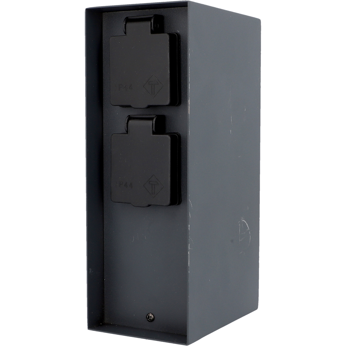 Unitec Gartensäule mit 2 Schutzkontakt-Steckdosen inkl. Zeitschaltuhr schwarz