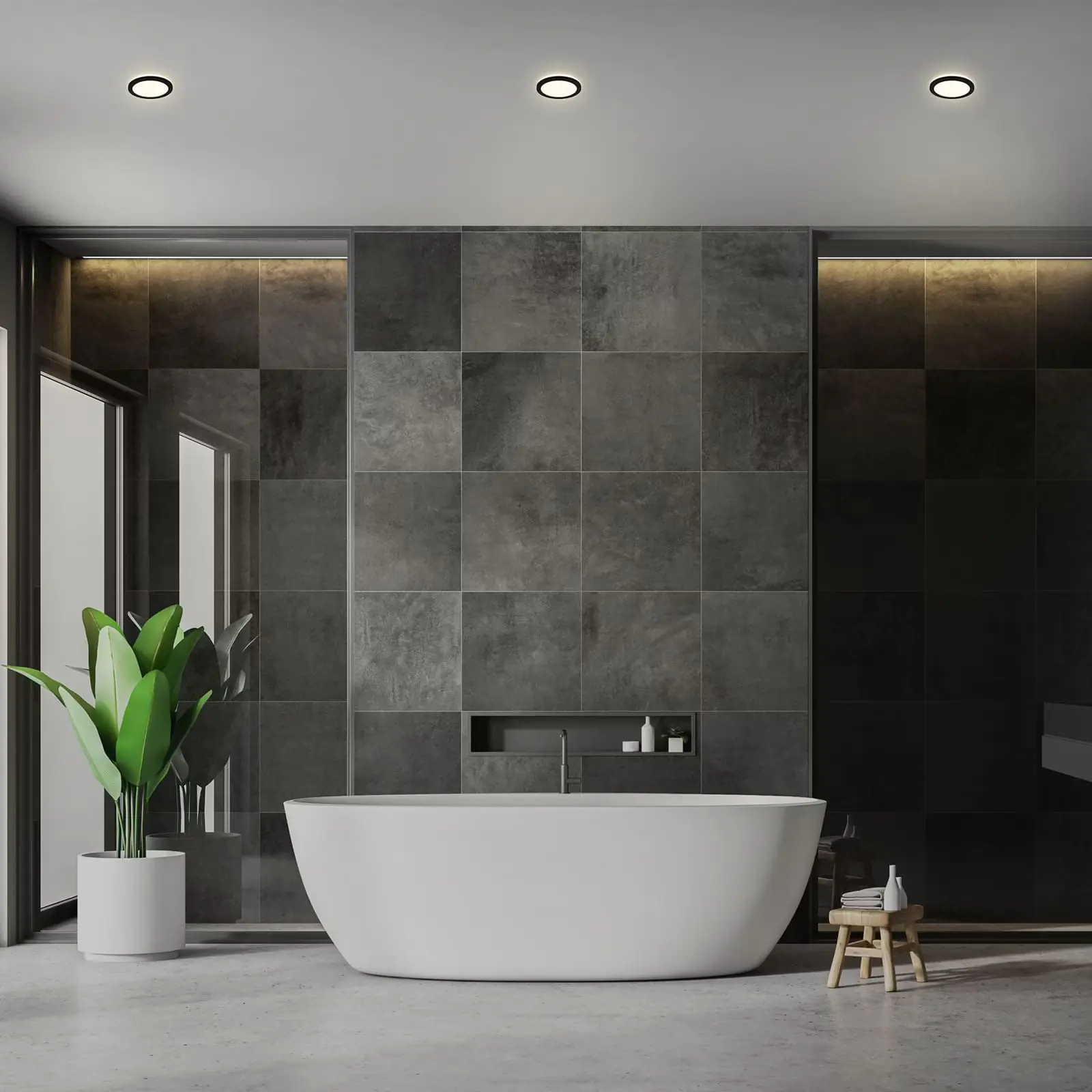 Di-Ka LED Einbauleuchte Sleek 3er Set schwarz Ø 8,4 cm 3W, warmweiß