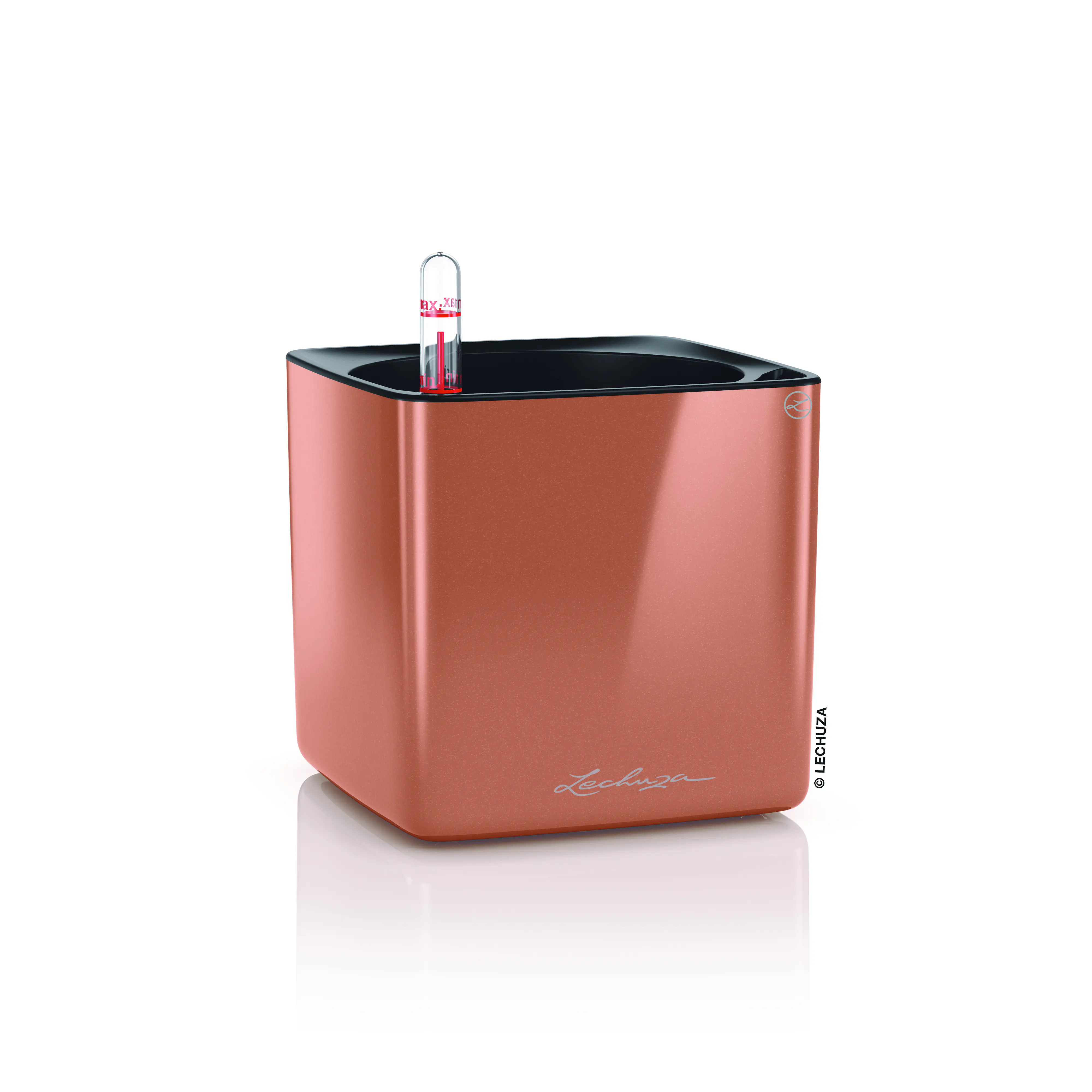 Lechuza Pflanzgefäß Cube Glossy 14 x 14 cm spice copper highgloss