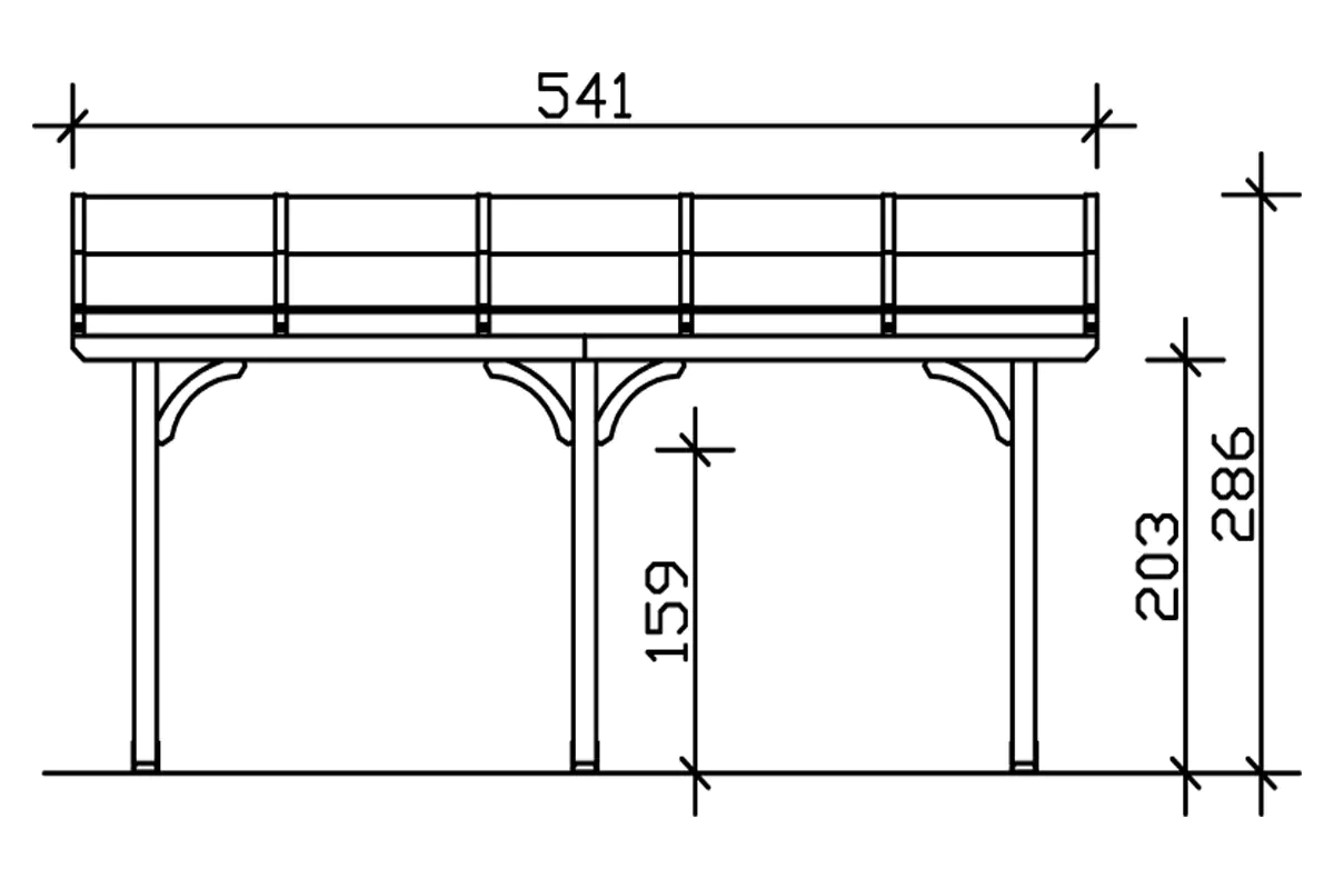 SKAN HOLZ Terrassenüberdachung Venezia 541 x 289 cm lasiert in Schiefergrau