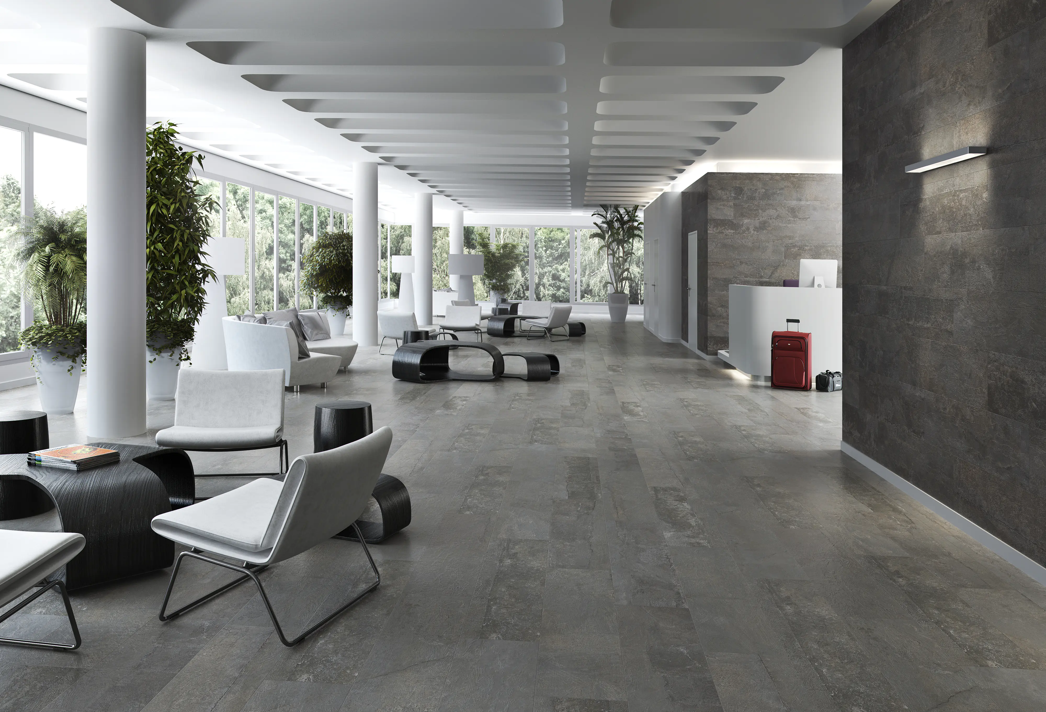 Bodenfliese Feinsteinzeug Daifor 30 x 120 cm anthrazit