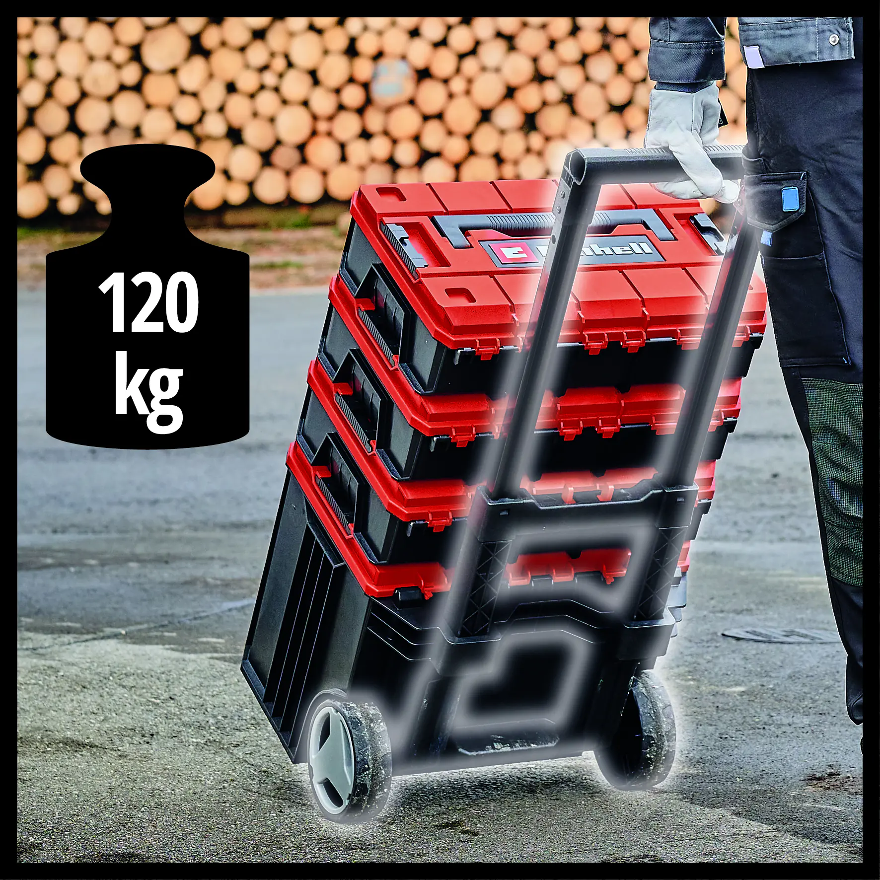 Einhell Systemkoffer E-Case Tower Werkzeug-Trolley