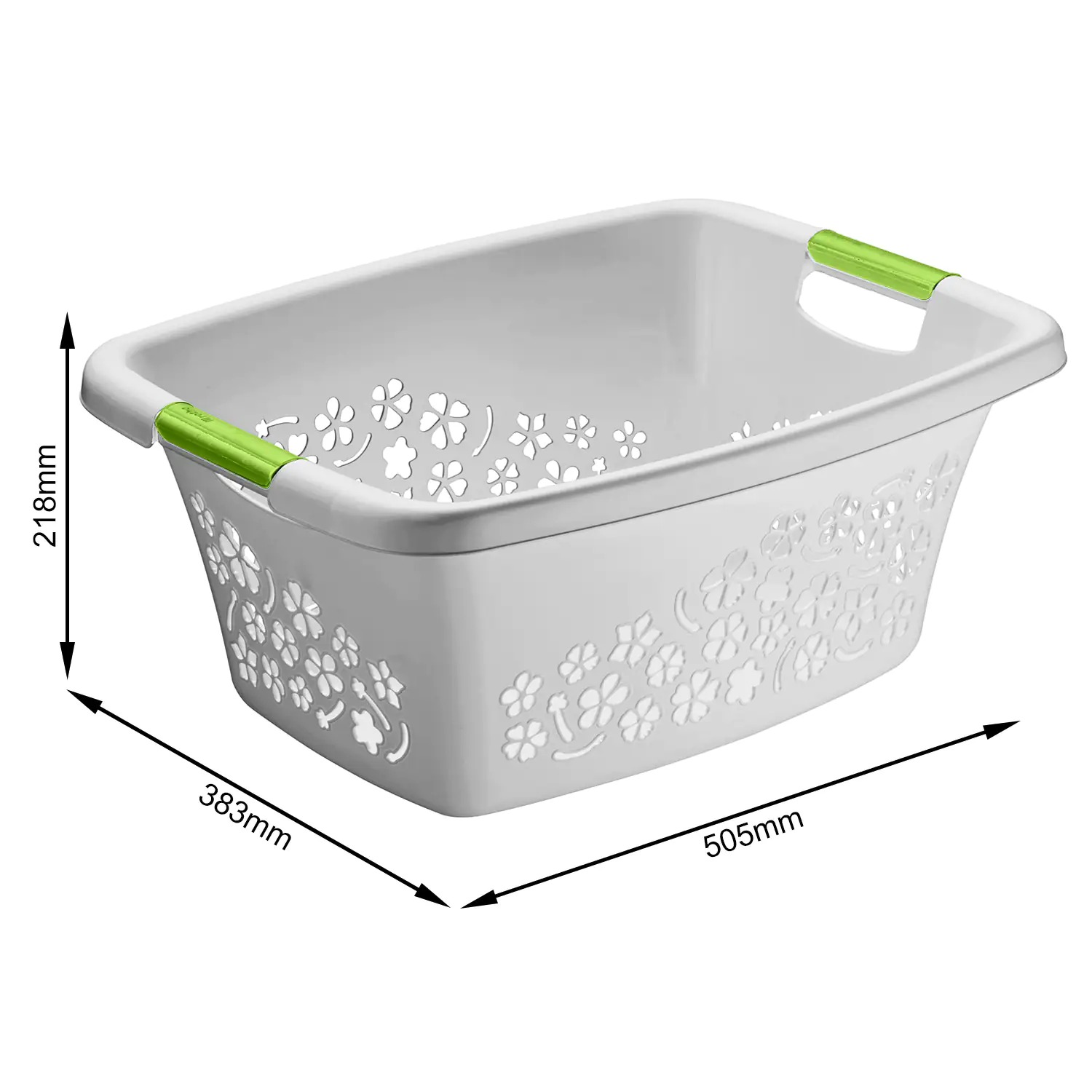 Rotho Wäschekorb Flowers 25 l kühles grau Rotho Wäschekorb Flowers 25 l kühles grau