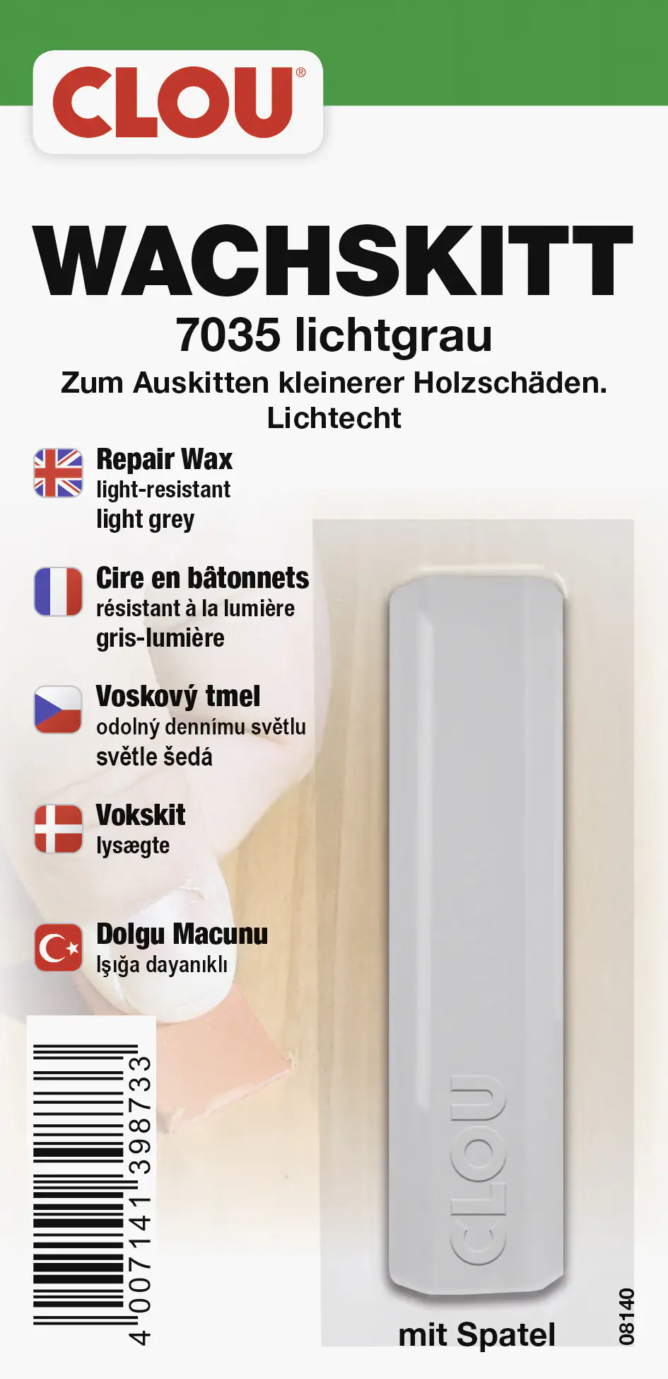 Clou Wachskitt lichtgrau