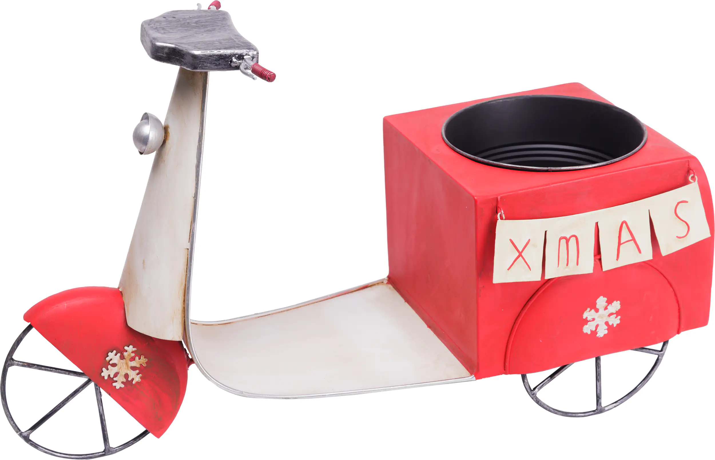 TrendLine Blumentopf Metall Roller Xmas 55 x 33 cm rot