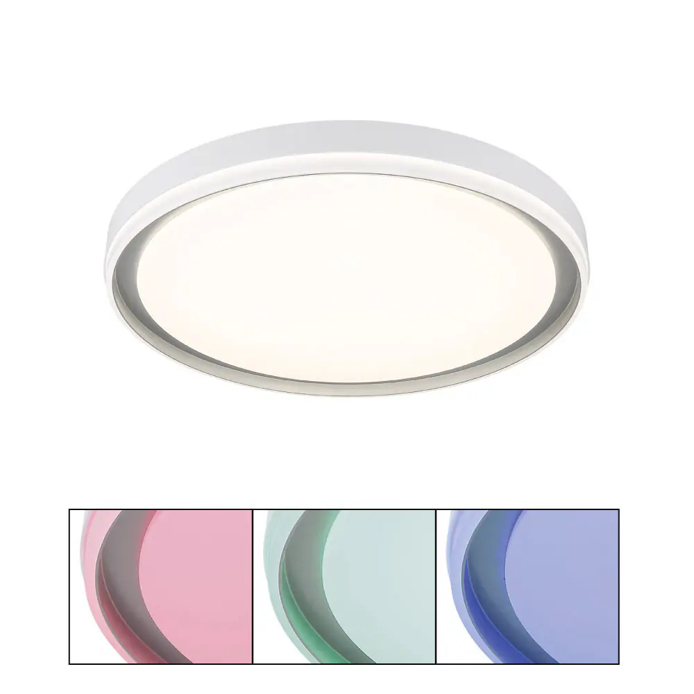 Globo Deckenleuchte Janice Ø 50 x 8 cm grau matt RGB