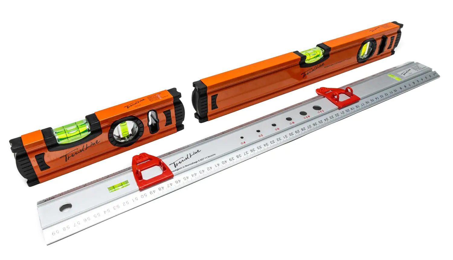 TrendLine Alu-Wasserwaagen-Set 20 und 40 mit Markierungslineal