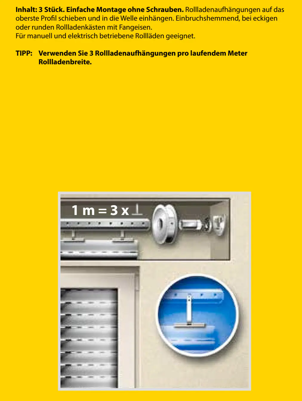 Schellenberg Rollladenaufhängung für System Maxi silber