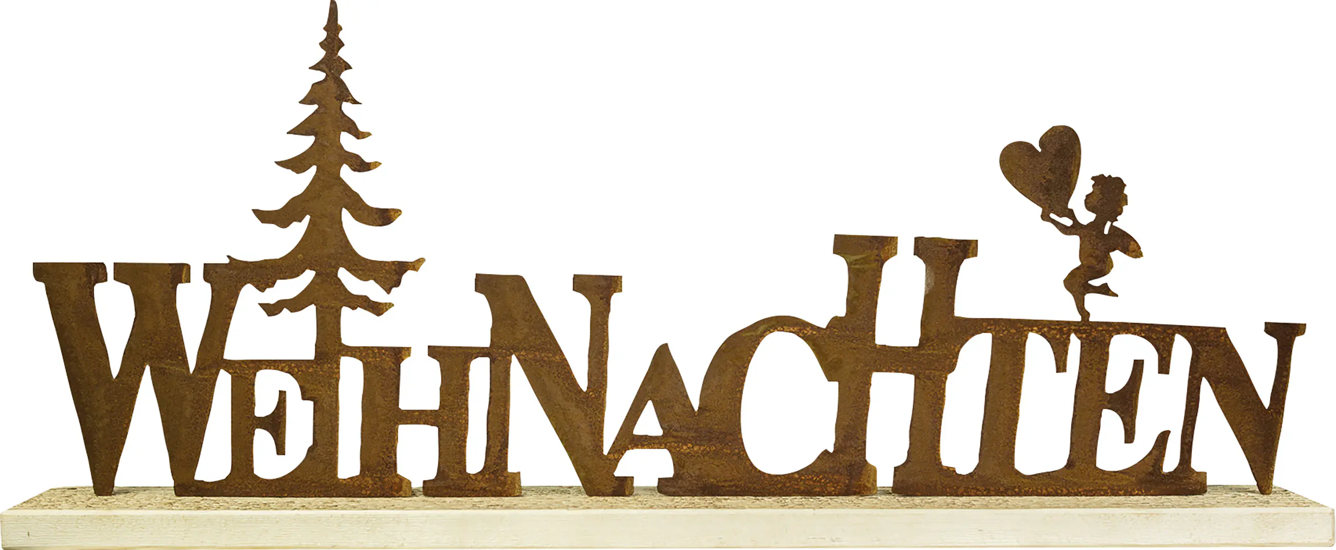 Badeko Deko Schriftzug Weihnachten 61 cm braun