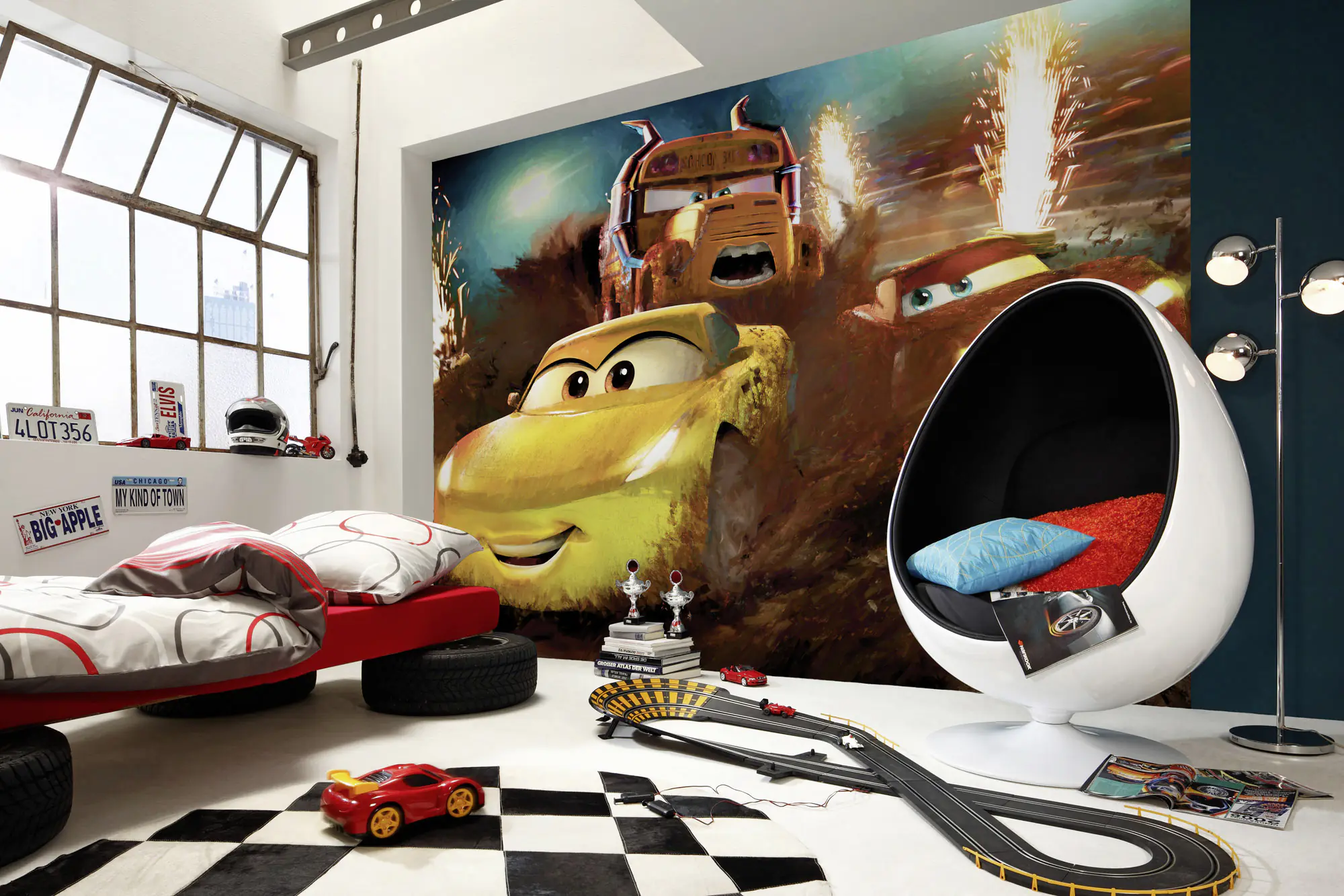 Komar Vlies Fototapete Cars Dirt Track 350 x 250 cm 