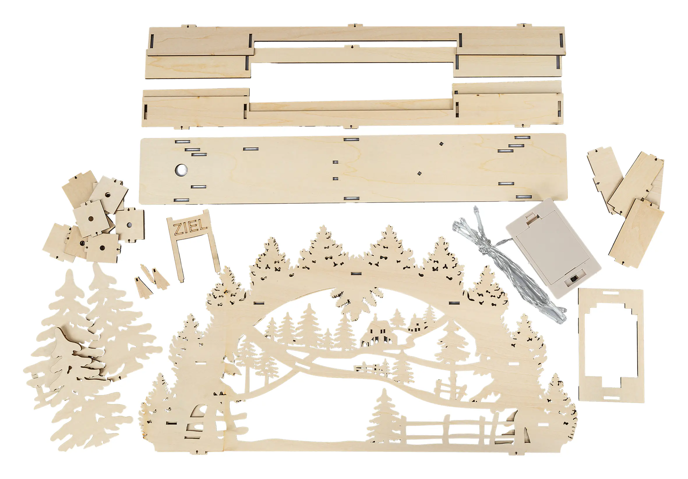 3D-Lichterbogen LED Bastelset DIY Holz Weihnachten 45 cm