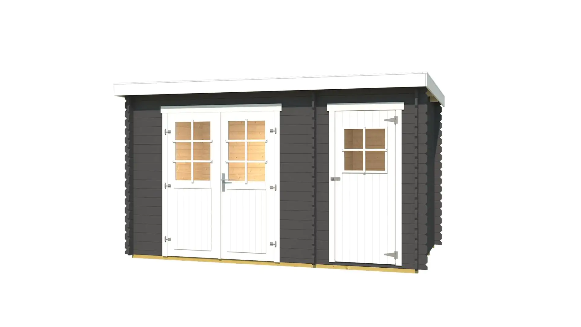 Weka Gartenhaus Raine 370 x 200 cm anthrazit mit Fußboden