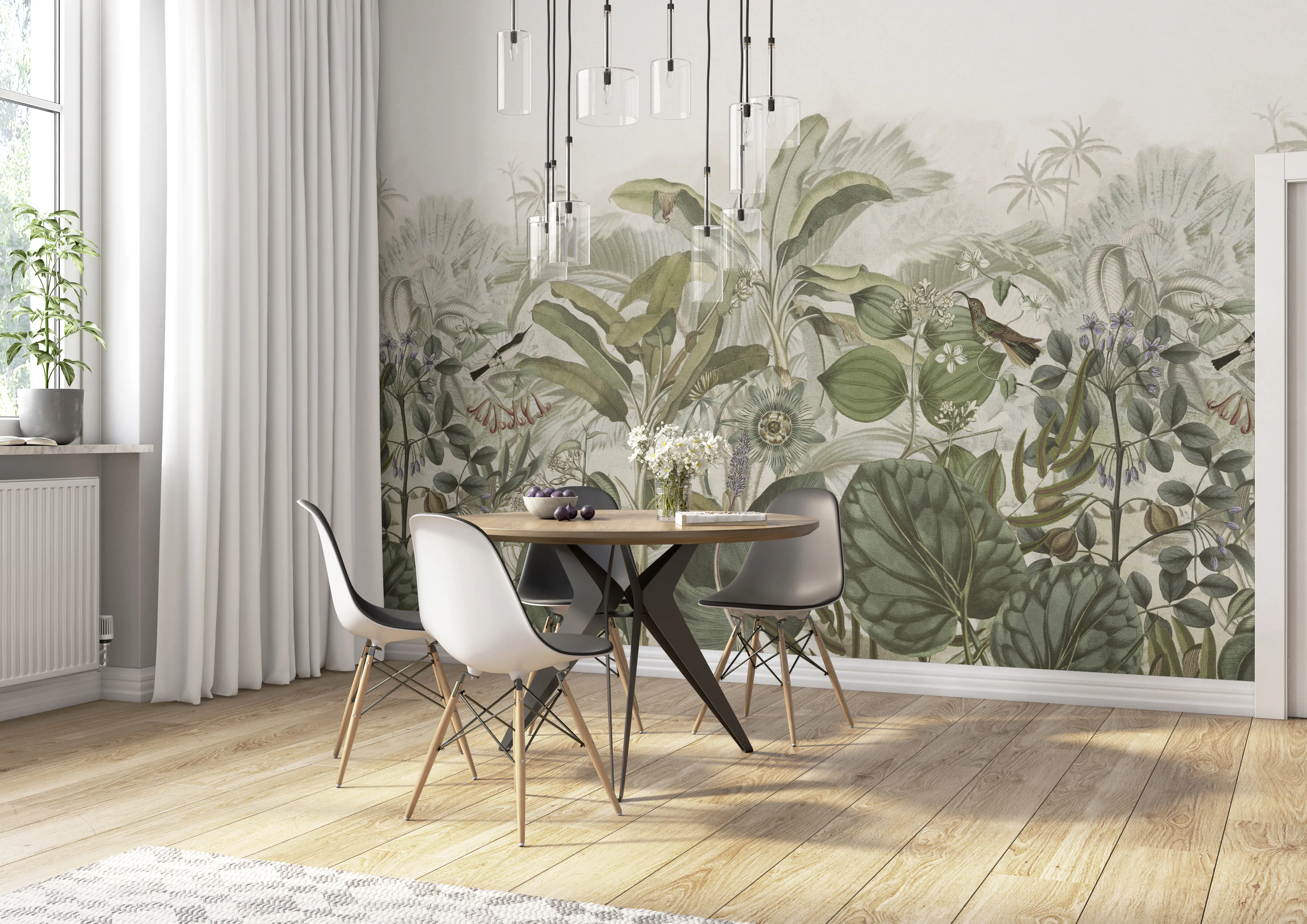 Rasch Vlies Fototapete 543698 Grün-Hellgrün Muster & Motive 2,65 m x 2,65 m