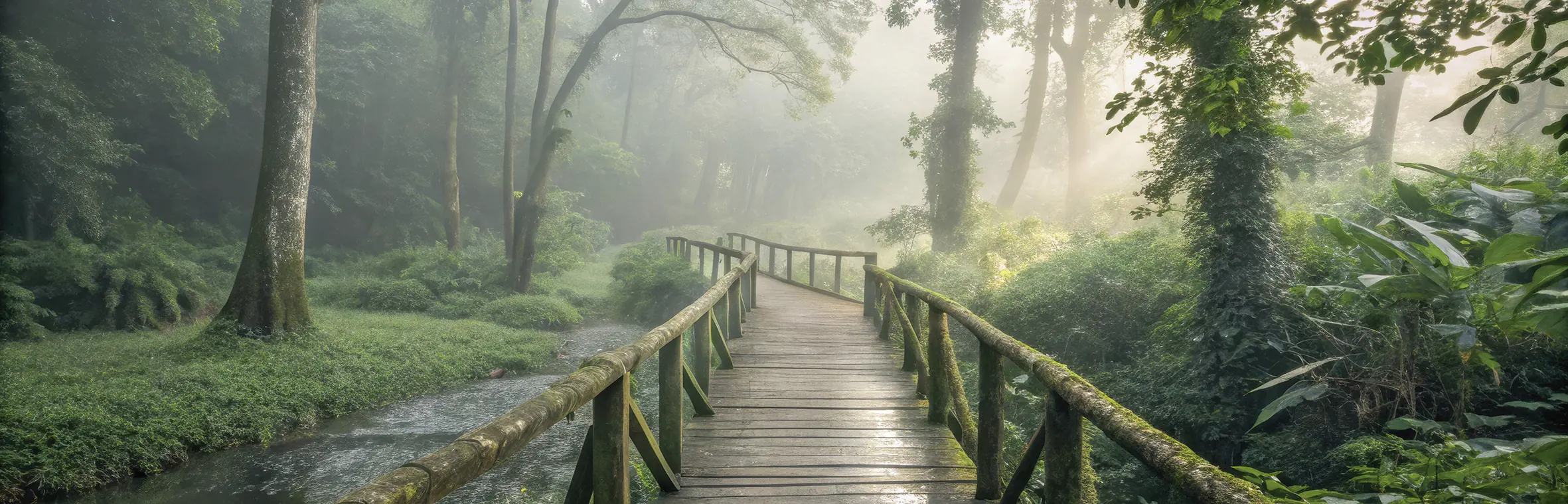 Keilrahmenbild Wooden Bridge 140 x 45 cm