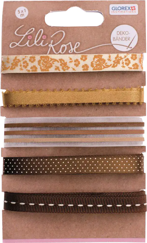 7610877528724_1614094 Glorex Deko Bänder Brauntöne