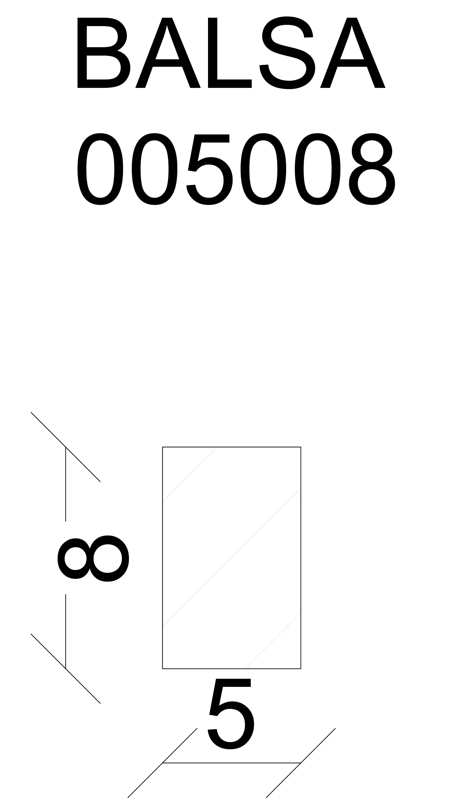 FN Neuhofer Balsa Leiste 100 cm 8 x 5 mm Balsa