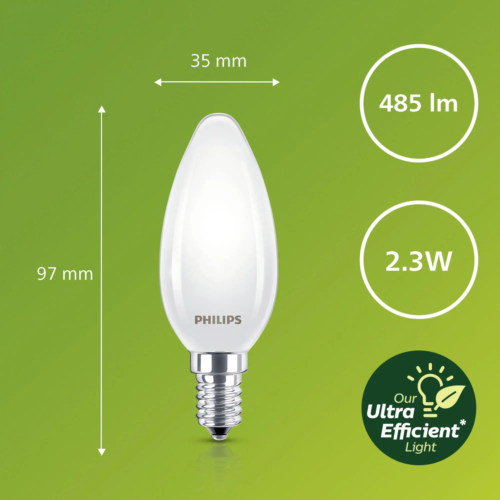 Philips Led Leuchtmittel Kerzenform E14 warmweiß