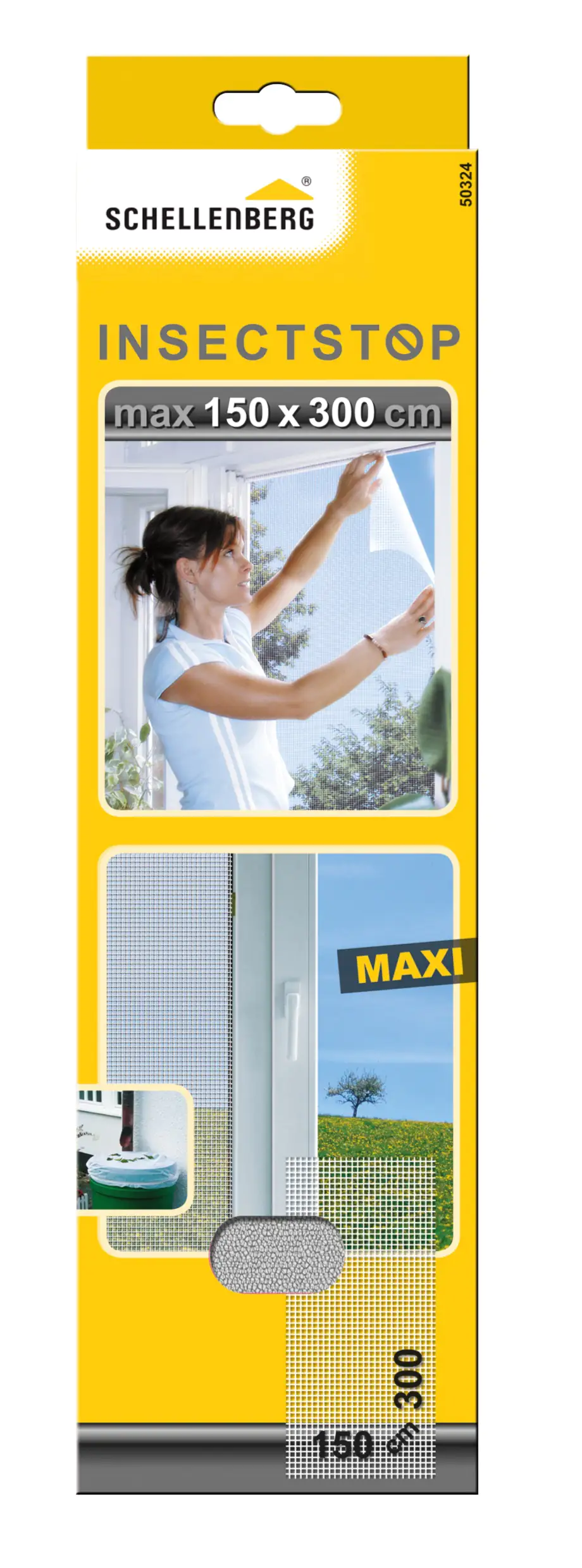 Schellenberg Fliegengitter MAXI 150 x 300 cm weiß kürzbar