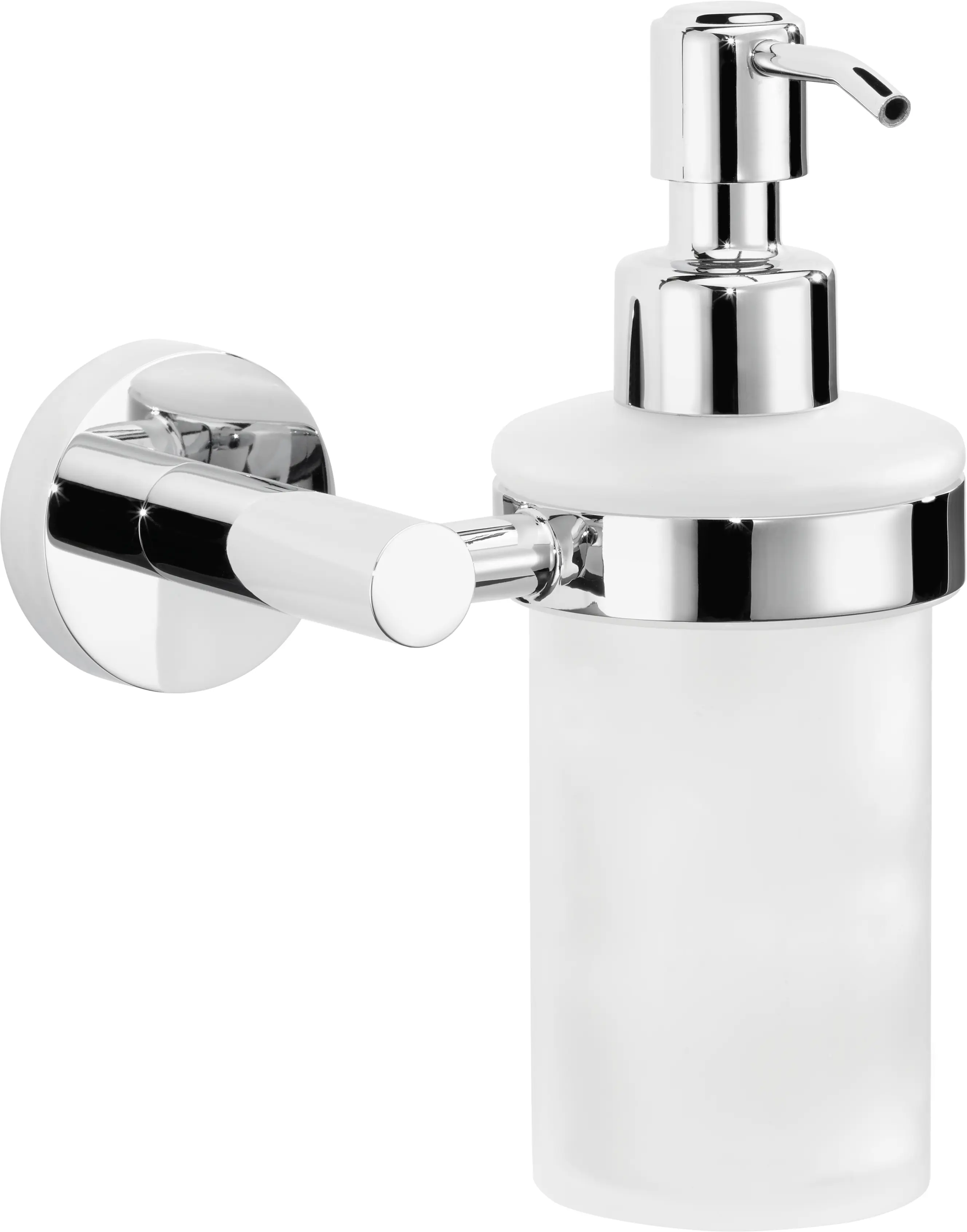 tesa Seifenspender Exxcellent Metall und Milchglas, chrom/weiß