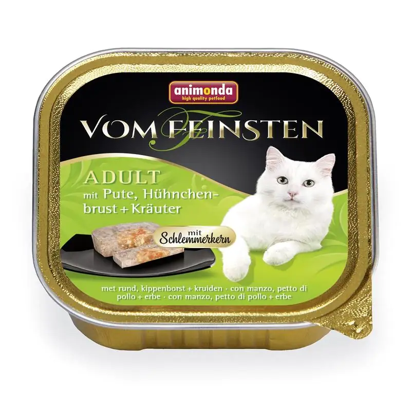 4017721832656 Animonda Vom Feinsten Schlemmerkern Pute Hähnchenbrust & Kräutern 100 g
