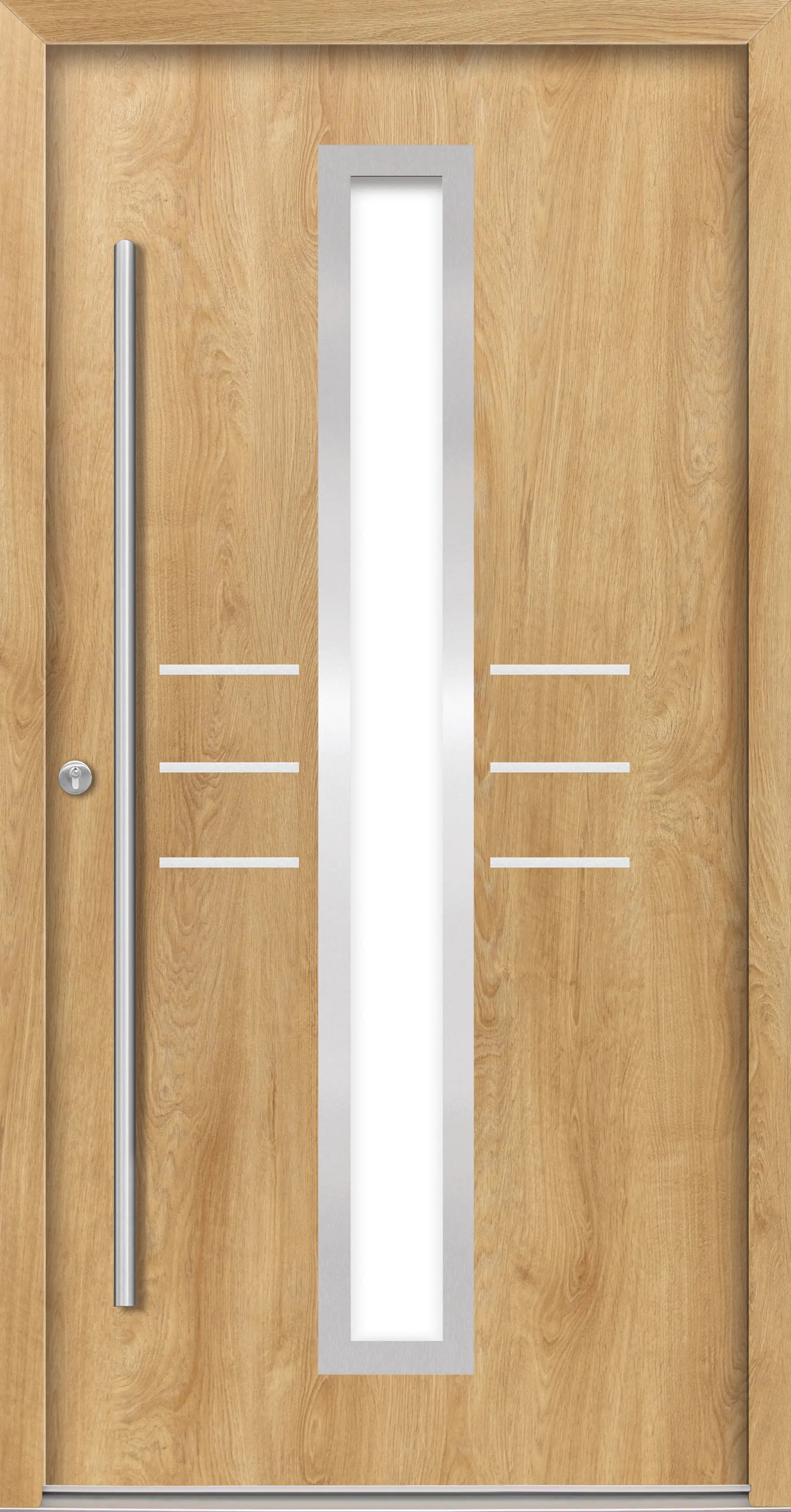 Splendoor Haustür Passivedoor Premium B07 Eiche Natur DIN Links 110 x 210 cm