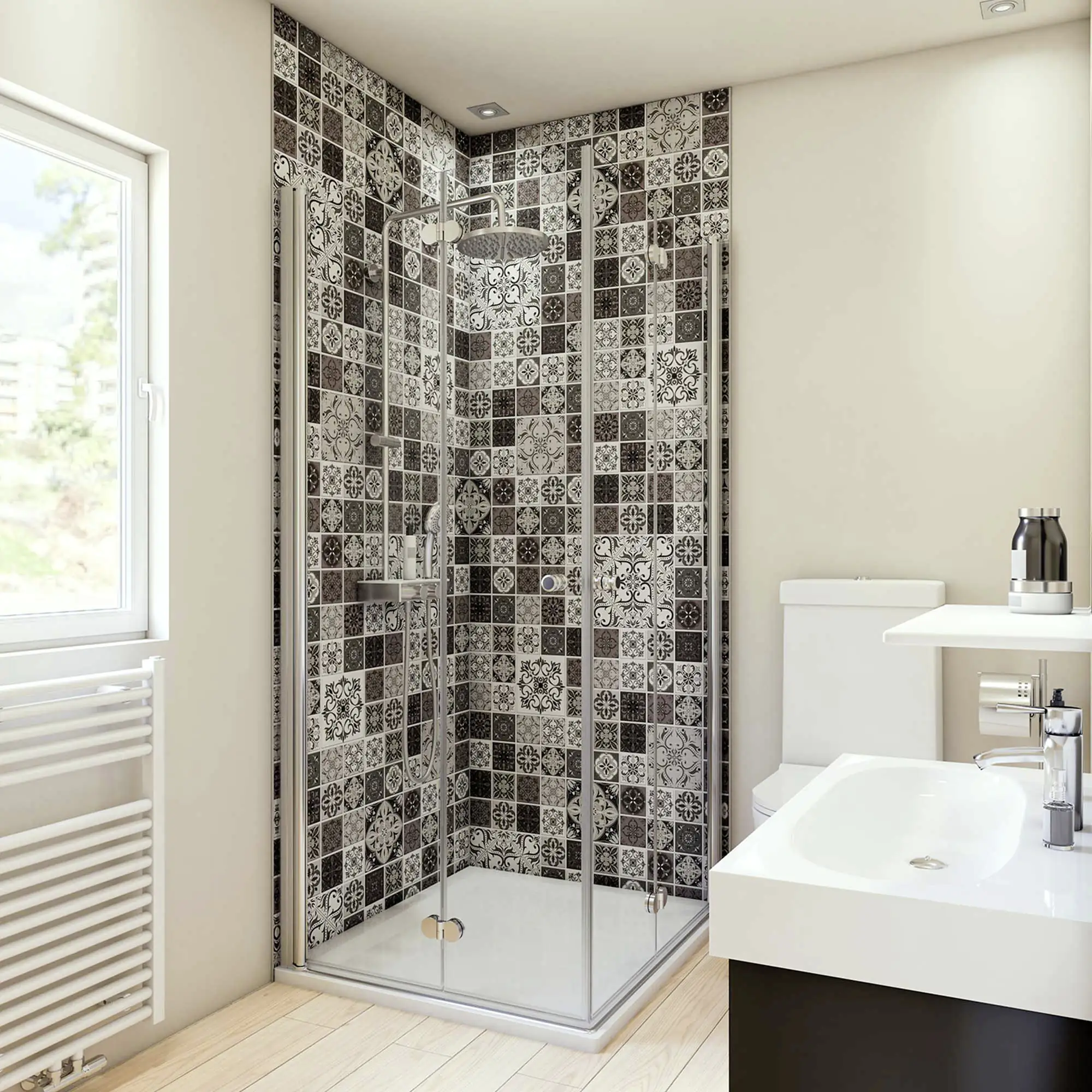 Breuer Duschrückwand Marokkanische Fliese Dekor 100 x 255 x 0,3 cm