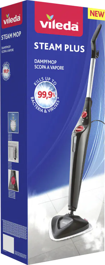 Vileda Dampfreiniger Steam Plus inklusive Teppichgleiter