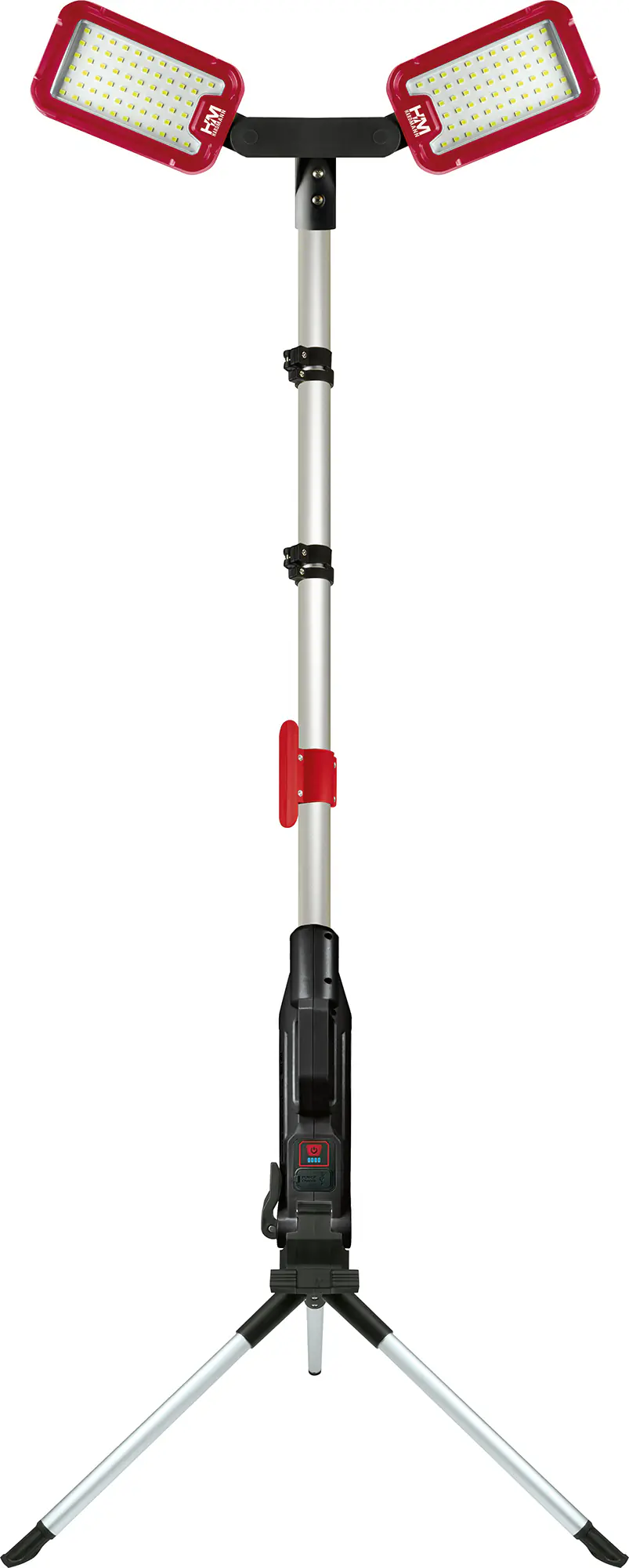 Schwaiger LED-Arbeitsleuchte HWLS1000 2-fach IP65 124 W 800 lm mit höhenverstellbarem Klappstativ