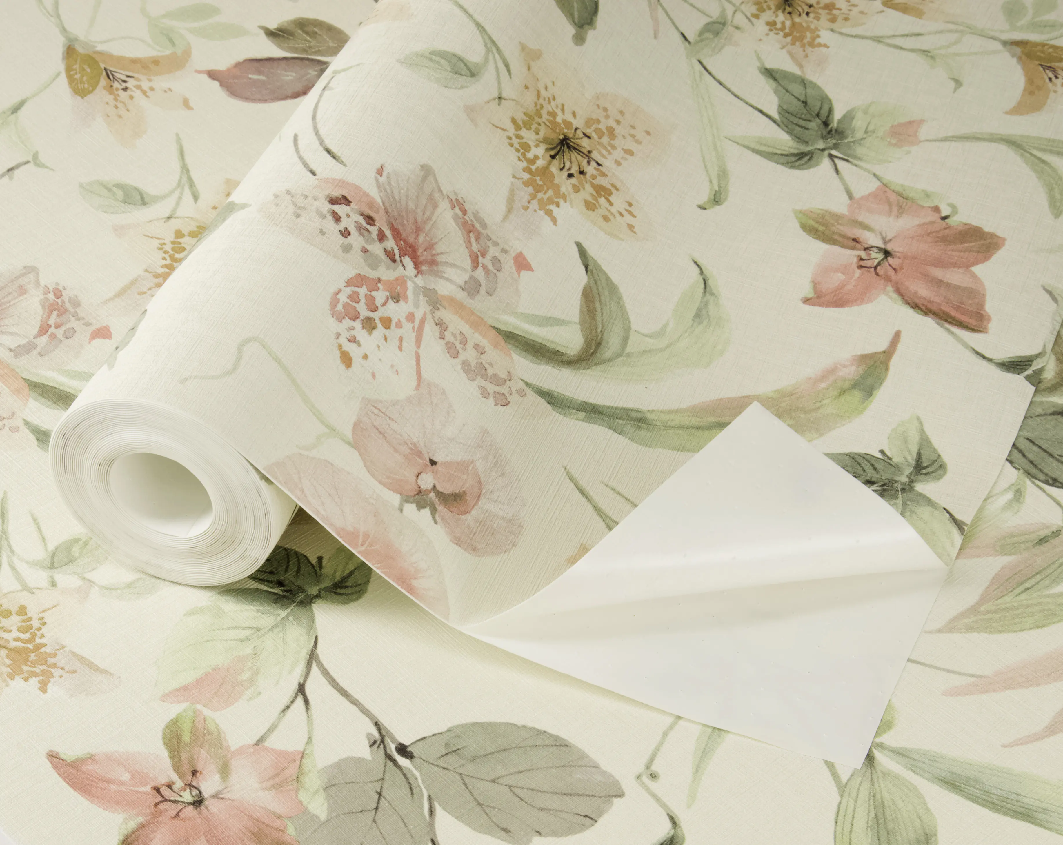 Tesa x Rasch selbstklebende Tapete Lumina Pflanzen Blüten Blätter mehrfarbig 6 x 0,53 m