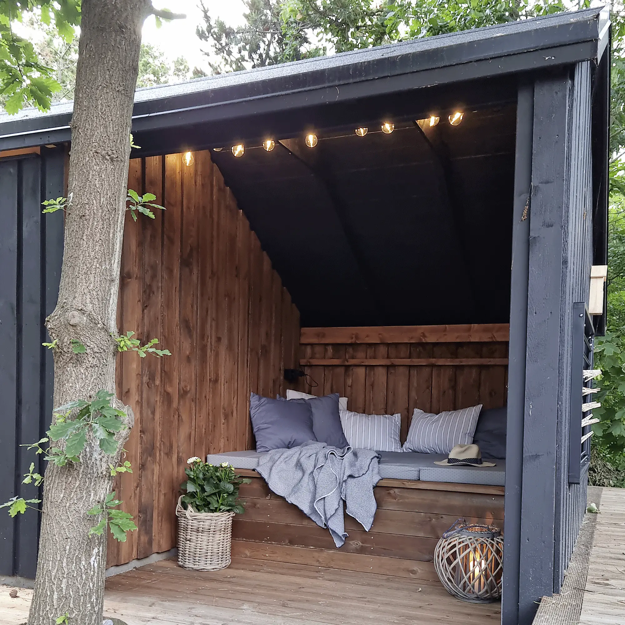 Plus Gartenhaus Multi 3 Module 619 x 238 cm natur mit Doppeltür, offen