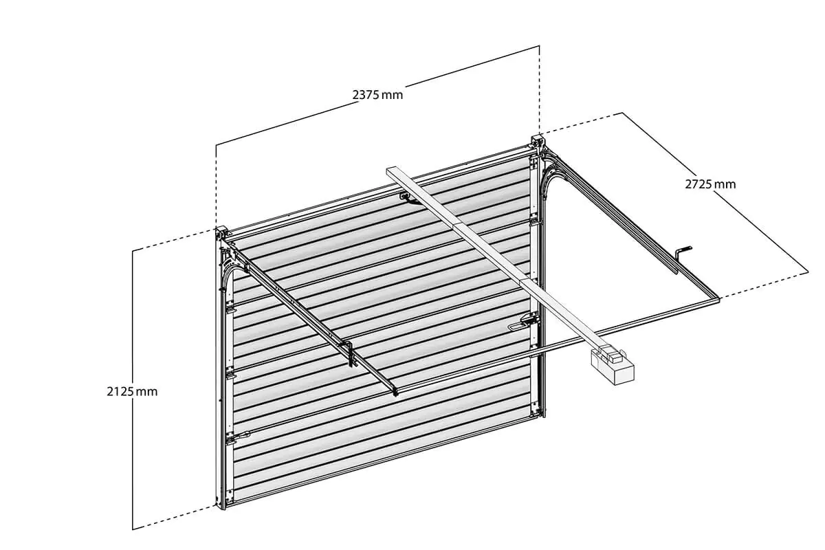 Sektionalgaragentor anthrazit B x H: 237,5 x 212,5 cm inkl. Antrieb
