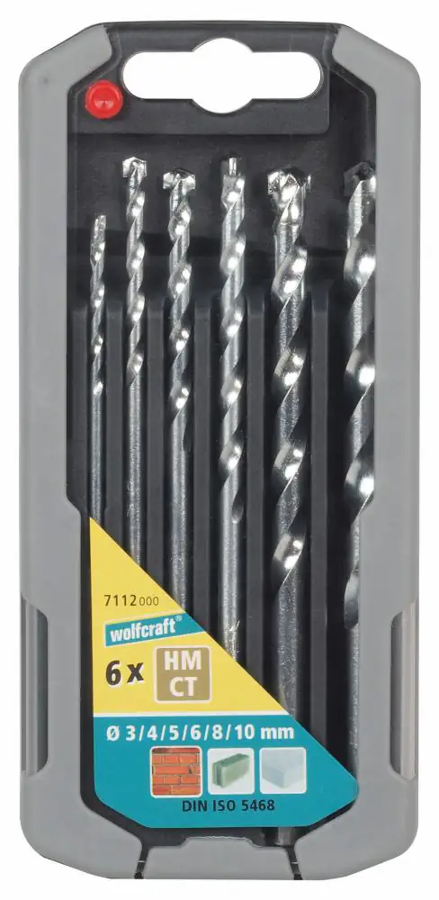 Wolfcraft Steinbohrer-Set HM 7112000 Ø 3 - 10 mm 6-teilig Rundschaft