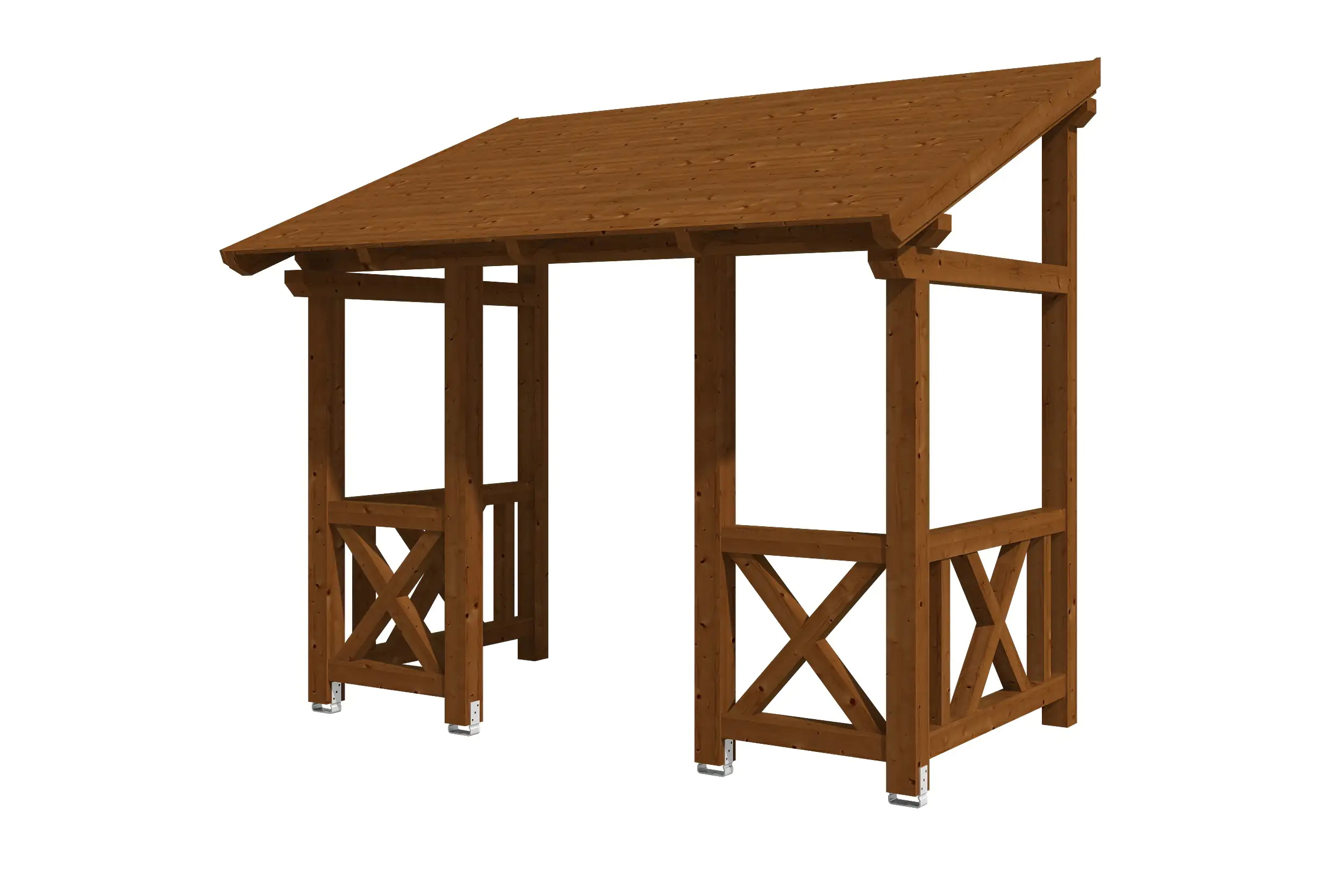 SKAN HOLZ Vordach Paderborn Typ 7 336 x 202 cm, lasiert in Nussbaum