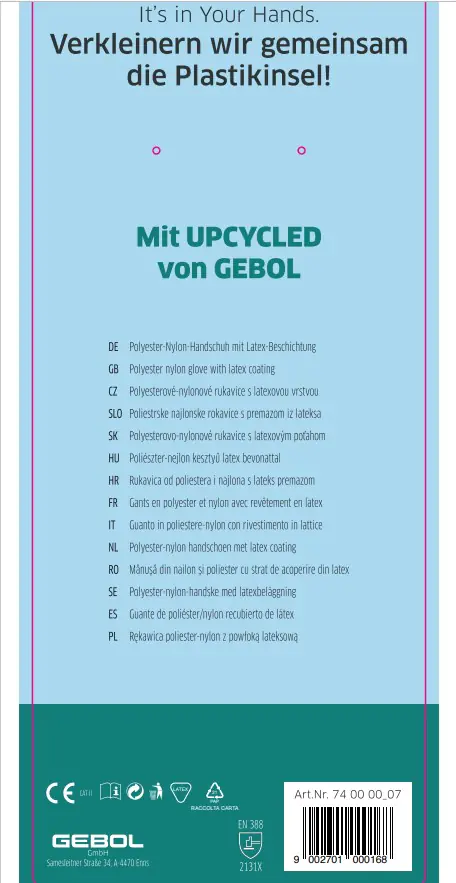 Gebol Handschuh Upcycled Strong hellgrün  