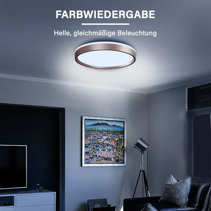 MegaLight LED-Deckenleuchte Shining Pluto Rosé Ø48 cm dimmbar