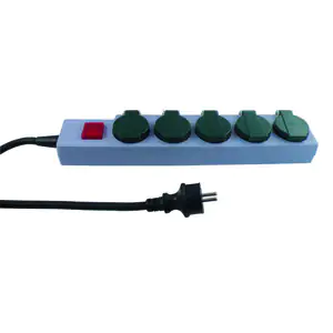 REV Steckdosenleiste 5-fach 1,5 m für Außen, mit Schalter, blau