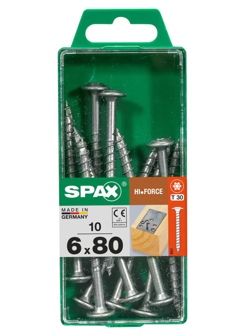 Spax Holzbauschrauben 6.0 x 80 mm TX 30 Tellerkopf - 10 Stk.