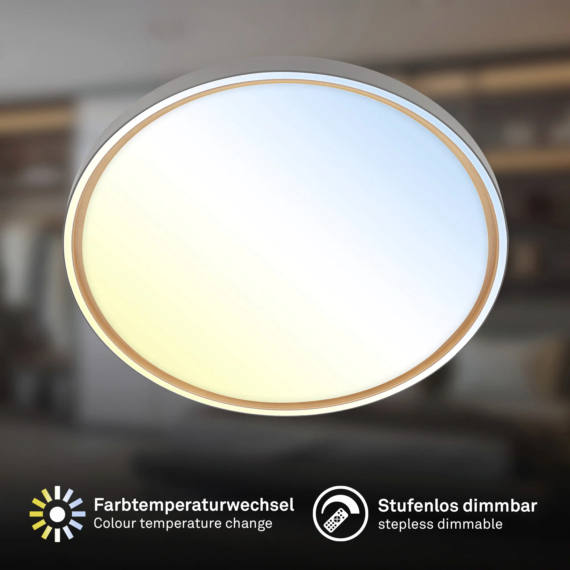 Briloner LED-Deckenleuchte Ina Ø 49,5 cm anthrazit CCT dimmbar