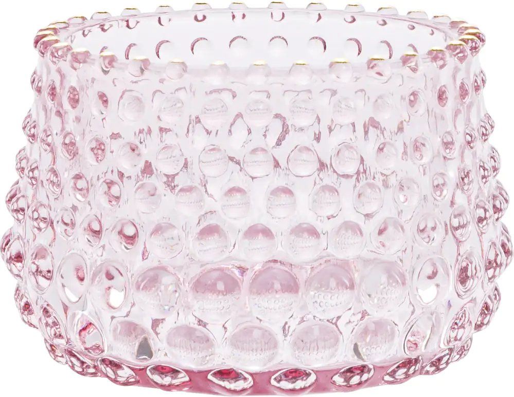 TrendLine Teelichthalter Glas 5,3 cm rose weiß