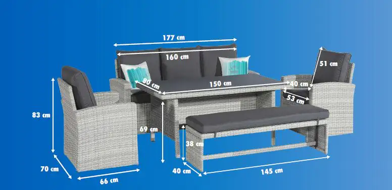 Trendline Dining Lounge Möbelset Turin XXL