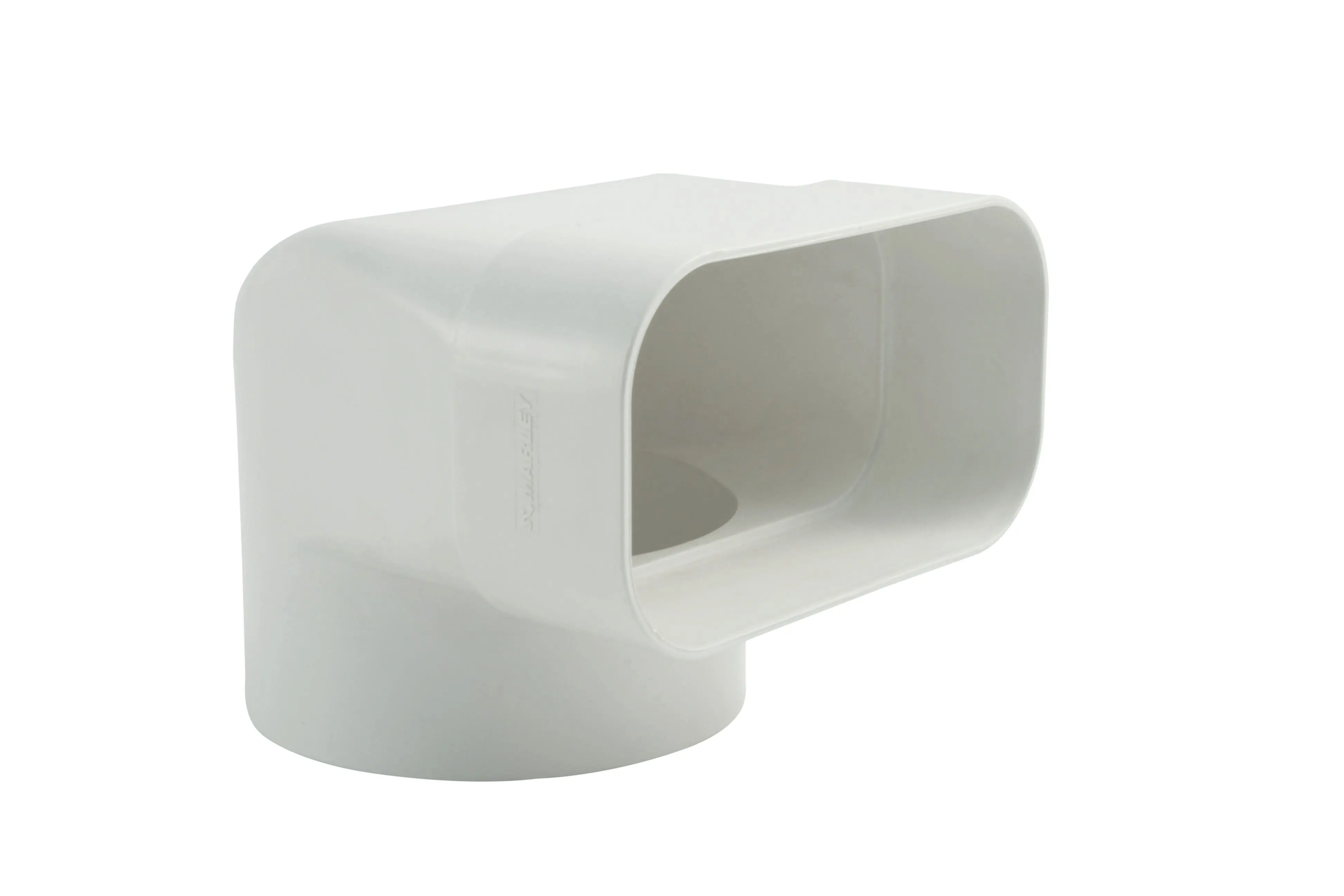 Marley Umlenkstück für Flachkanal 150 mm mit Stutzen weiß