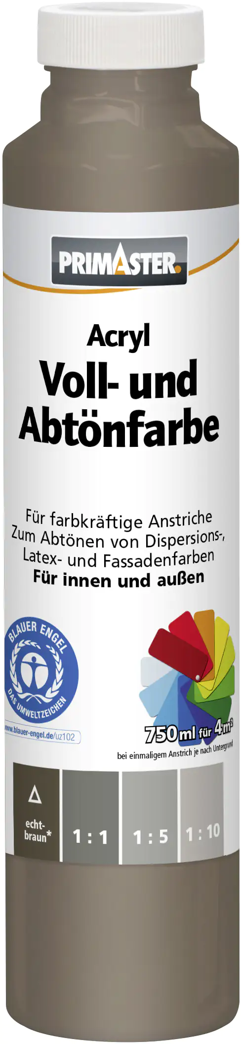 Primaster Voll- und Abtönfarbe 750 ml echtbraun matt