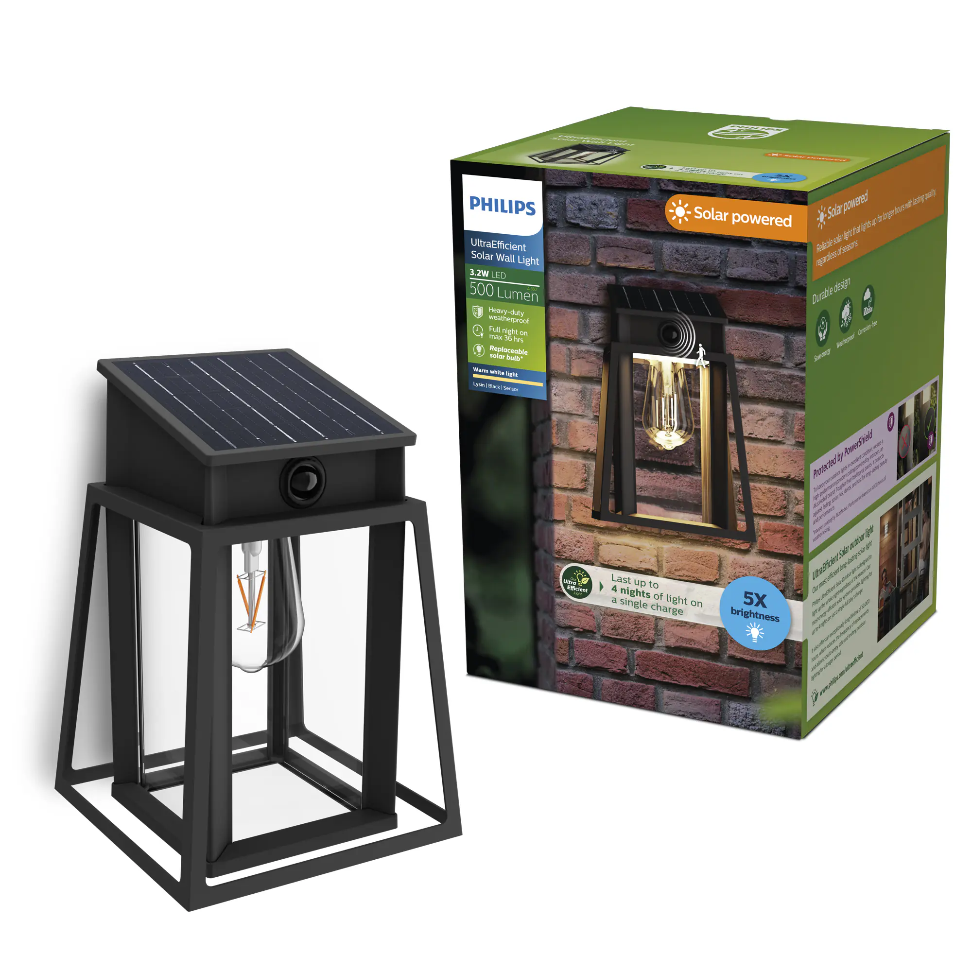 Philips Solar Wandleuchte Lysin Wand 33,5 x 23,5 x 23,5 cm warmweiß Philips Solar Wandleuchte Lysin Wand 33,5 x 23,5 x 23,5 cm warmweiß