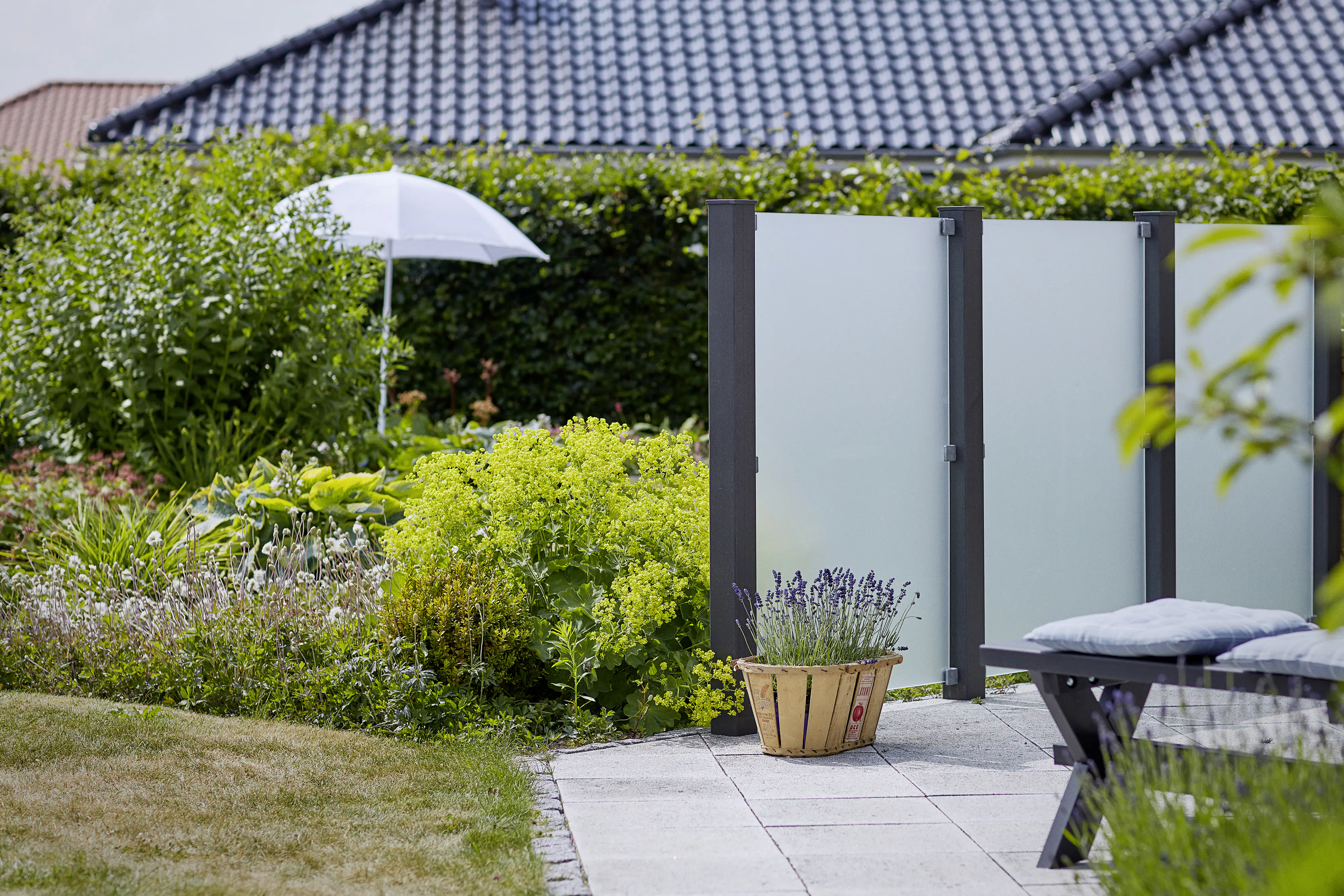 Plus Glaszaun 90 x 127 cm mattes Glas gehärtetes 6 mm Glas