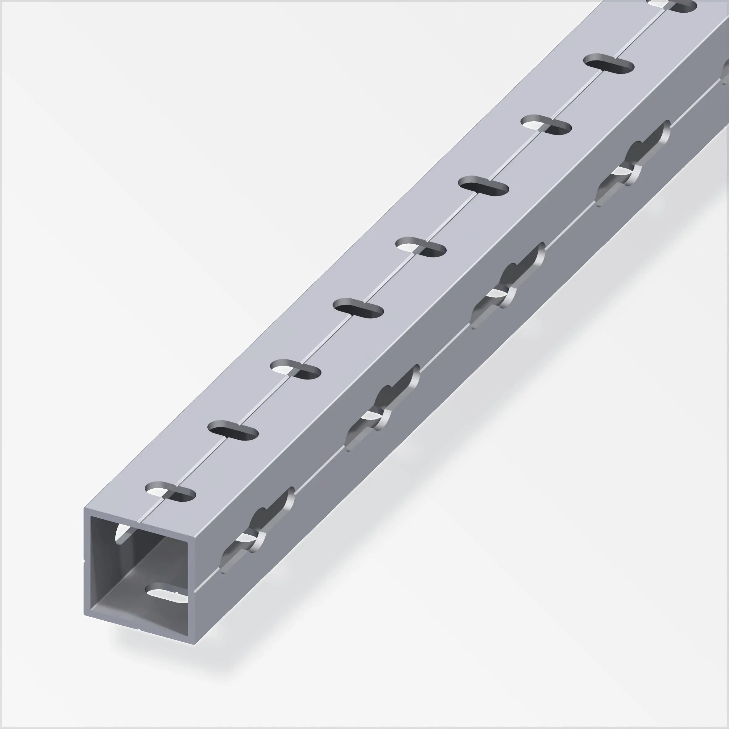 alfer Quadratrohr 2.5 m, 23.5 x 1.5 mm Aluminium roh blank logisch gelocht