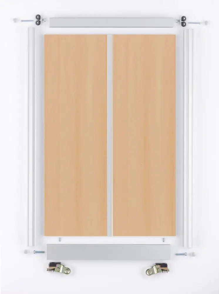 Schiebetür Bau-Set silber Buche Ahorn