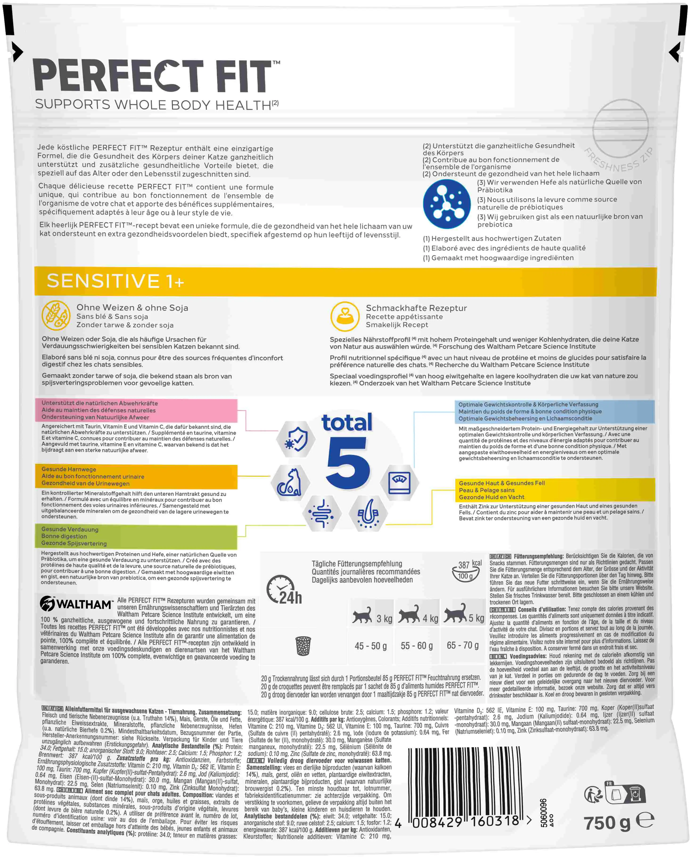 Perfect Fit Sensitive 1+ mit Truthahn Katzenfutter 750g