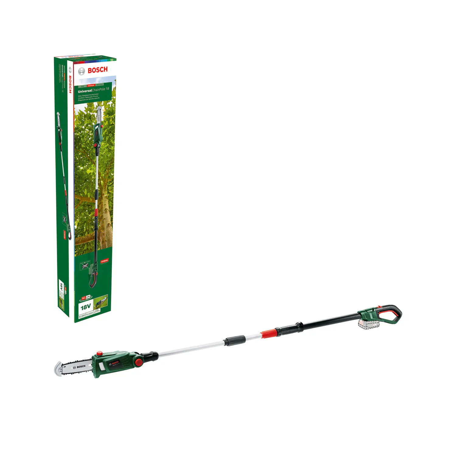 Bosch Akku-Teleskop-Hochentaster UniversalChainPole 18 Solo inkl. Kettensägenöl & Sägekette Bosch Akku-Teleskop-Hochentaster UniversalChainPole 18 Solo inkl. Kettensägenöl & Sägekette