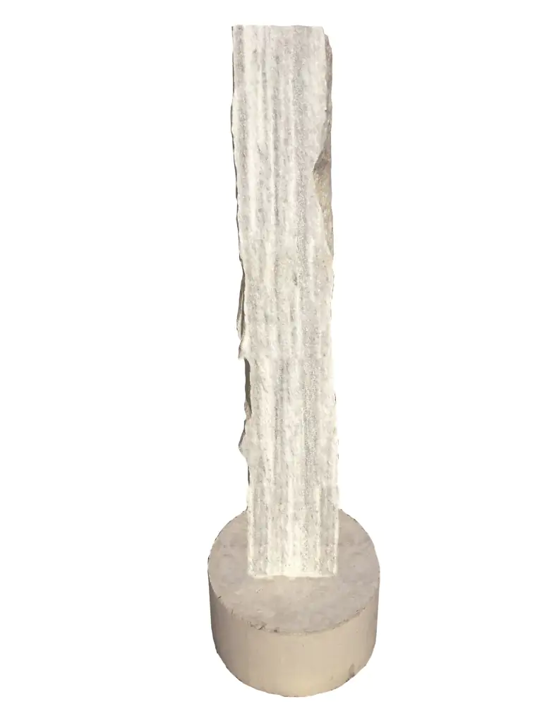 4018035671122 Naturquarzitstele weiß, Gesamthöhe ca. 100 cm, inklusive Betonsockel